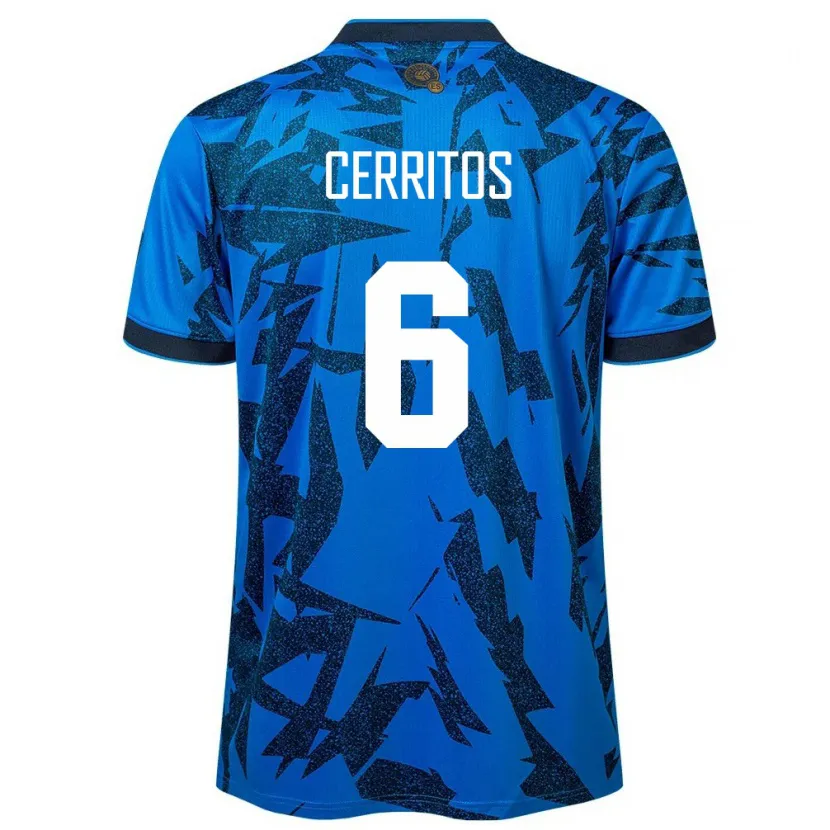 Danxen Kid El Salvador Mauricio Cerritos #6 Blue Home Jersey 24-26 T-Shirt