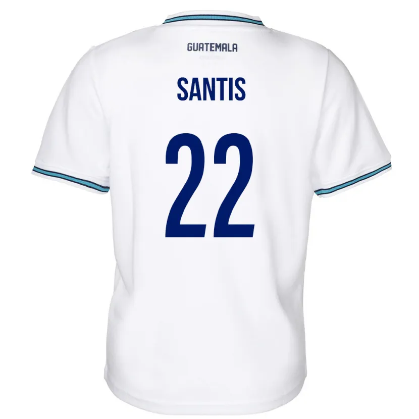 Danxen Kid Guatemala Diego Santis #22 White Home Jersey 24-26 T-Shirt