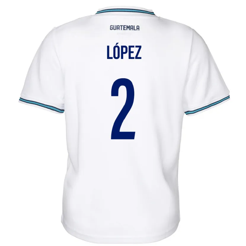 Danxen Kid Guatemala Francisco López #2 White Home Jersey 24-26 T-Shirt