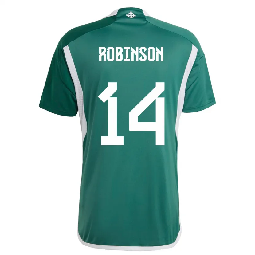 Danxen Kid Northern Ireland Darren Robinson #14 Green Home Jersey 24-26 T-Shirt