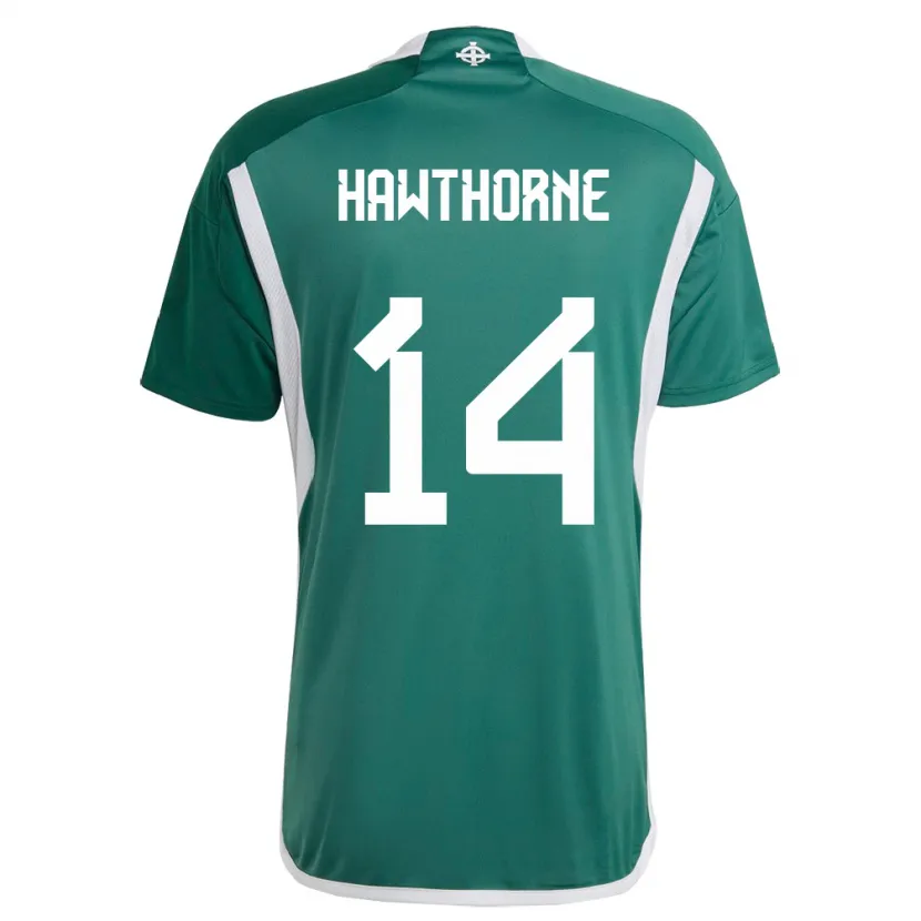 Danxen Kid Northern Ireland Keevan Hawthorne #14 Green Home Jersey 24-26 T-Shirt