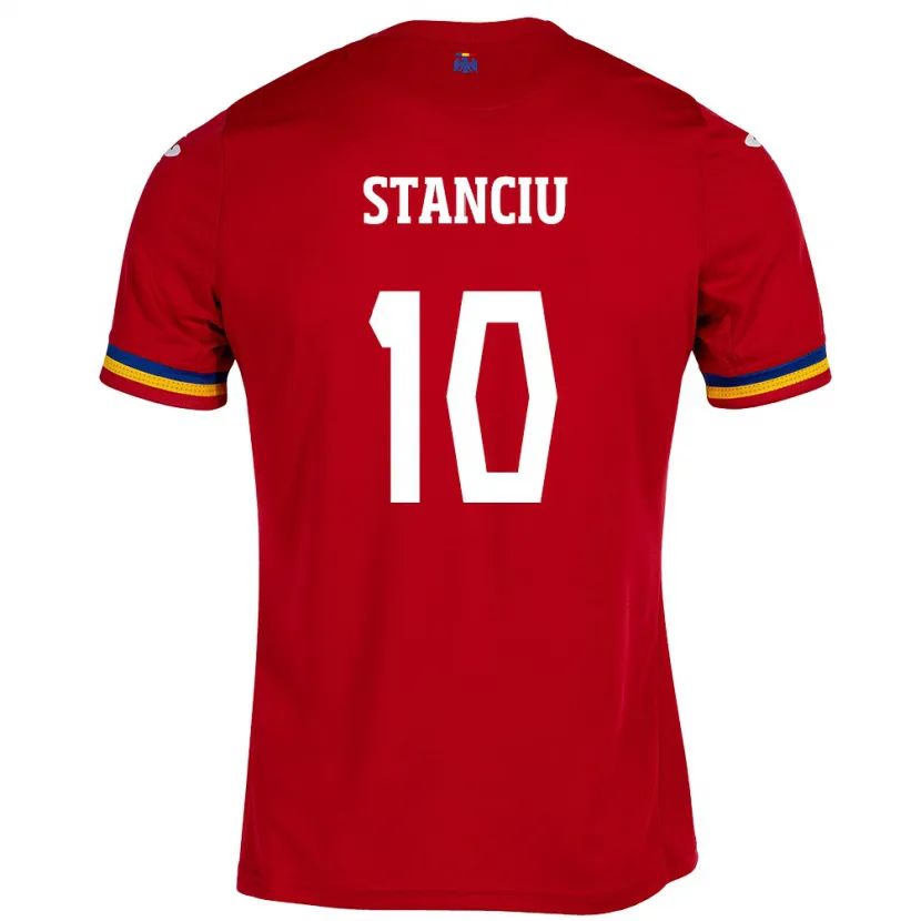 Danxen Kid Romania Nicolae Stanciu #10 Red Away Jersey 24-26 T-Shirt