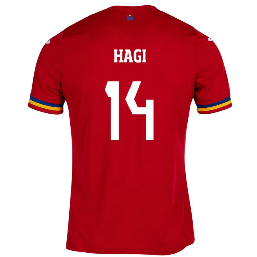 Danxen Kid Romania Ianis Hagi #14 Red Away Jersey 24-26 T-Shirt