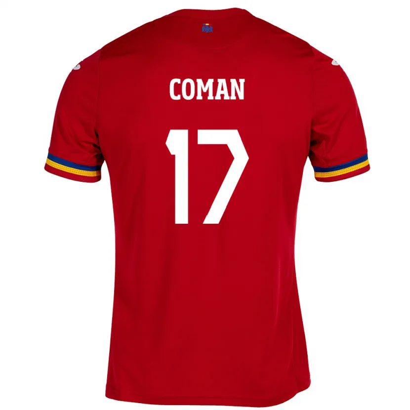 Danxen Kid Romania Florinel Coman #17 Red Away Jersey 24-26 T-Shirt