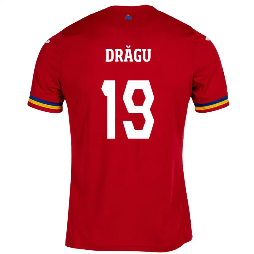 Danxen Kid Romania Denis Drăguş #19 Red Away Jersey 24-26 T-Shirt