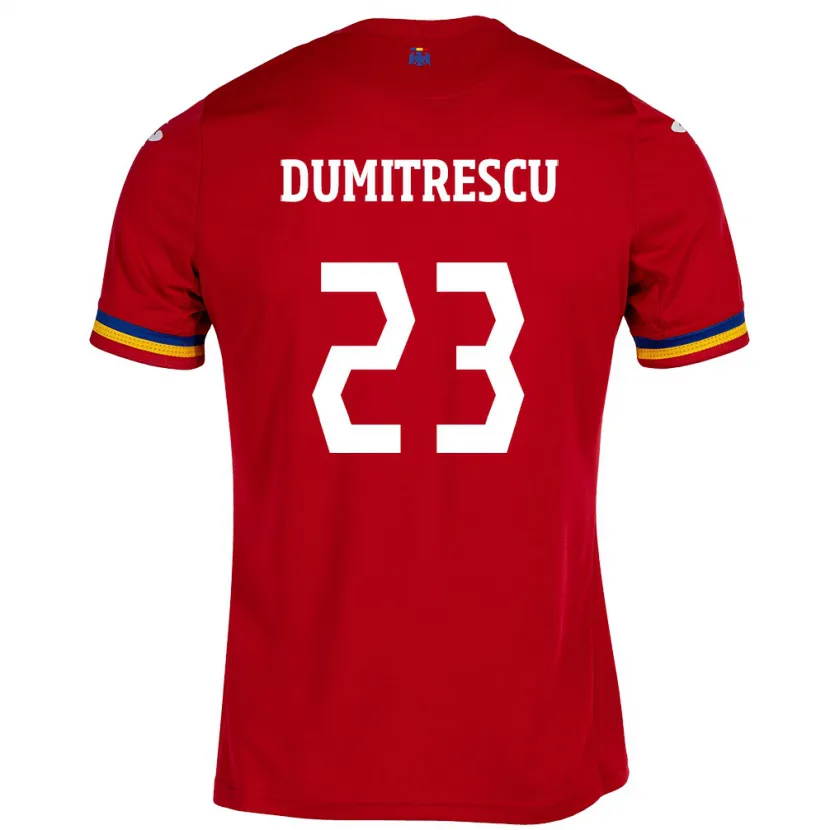 Danxen Kid Romania Andres Dumitrescu #23 Red Away Jersey 24-26 T-Shirt