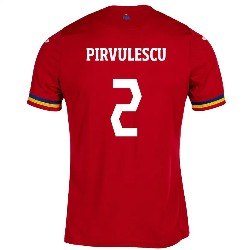 Danxen Kid Romania Sergiu Pîrvulescu #2 Red Away Jersey 24-26 T-Shirt