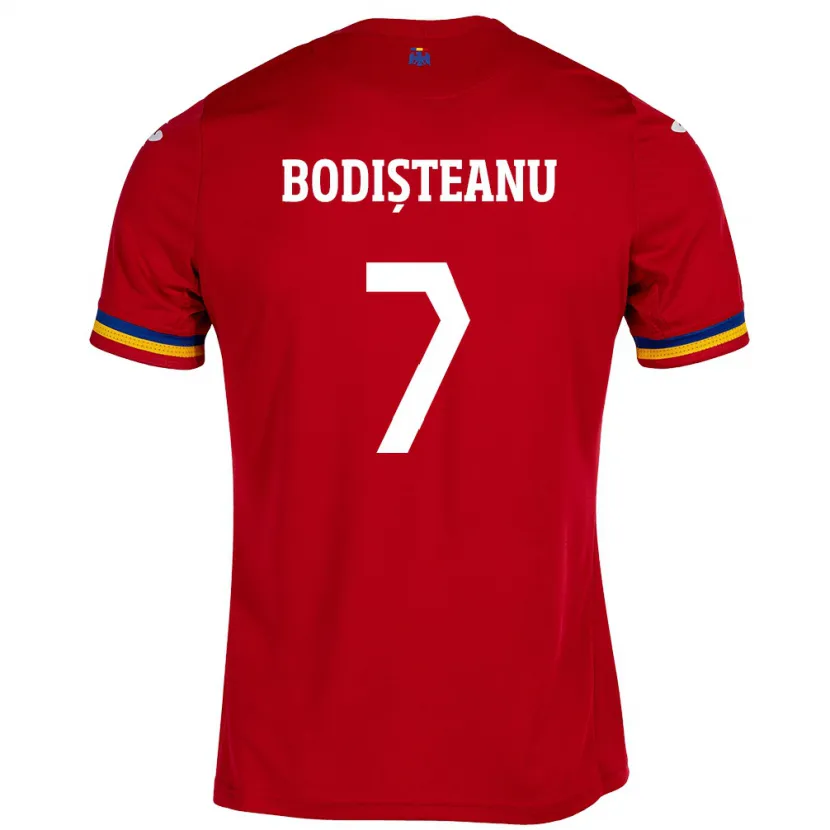 Danxen Kid Romania Ștefan Bodișteanu #7 Red Away Jersey 24-26 T-Shirt