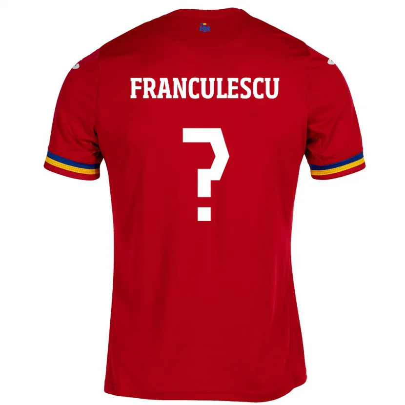 Danxen Kid Romania Adrian Frânculescu #0 Red Away Jersey 24-26 T-Shirt