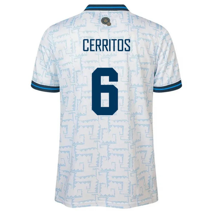 Danxen Kid El Salvador Mauricio Cerritos #6 White Away Jersey 24-26 T-Shirt