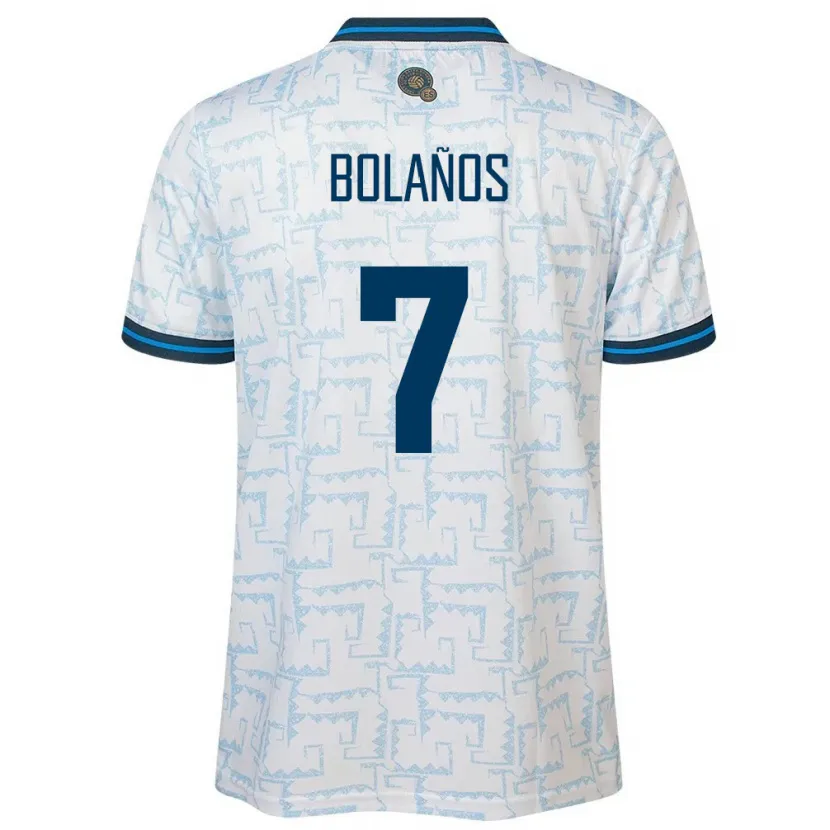 Danxen Kid El Salvador Javier Bolaños #7 White Away Jersey 24-26 T-Shirt