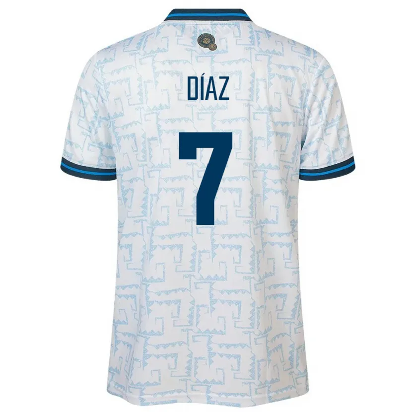 Danxen Kid El Salvador Nelson Díaz #7 White Away Jersey 24-26 T-Shirt