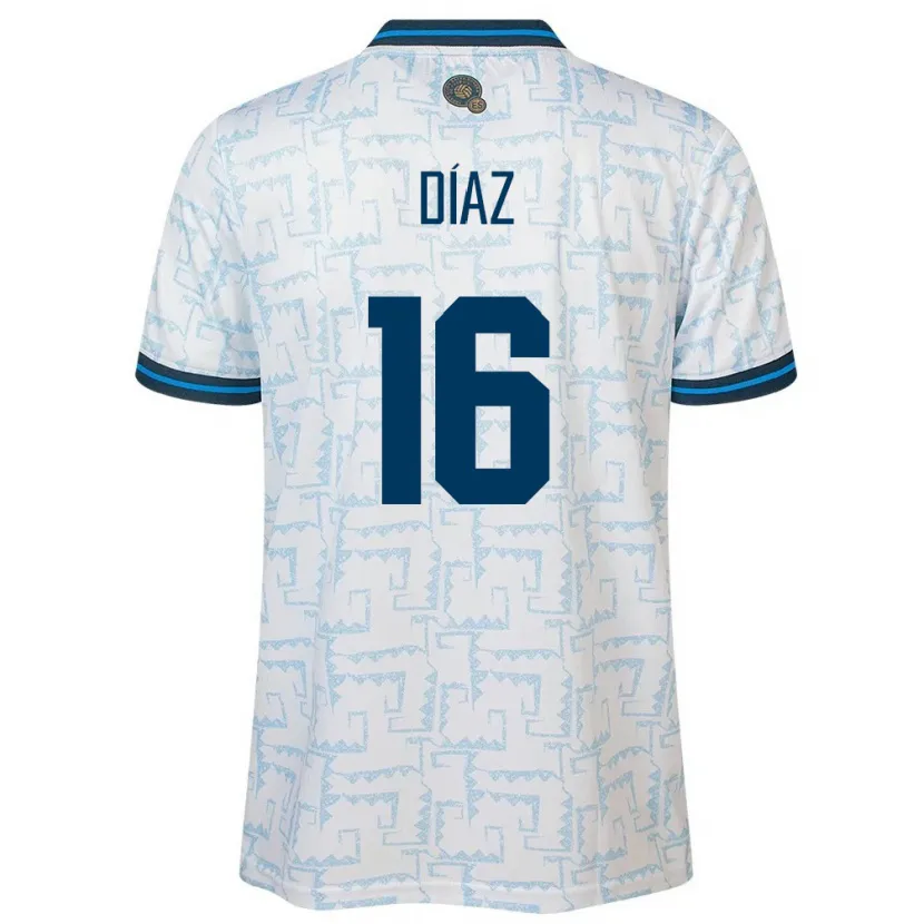 Danxen Kid El Salvador Wilber Díaz #16 White Away Jersey 24-26 T-Shirt