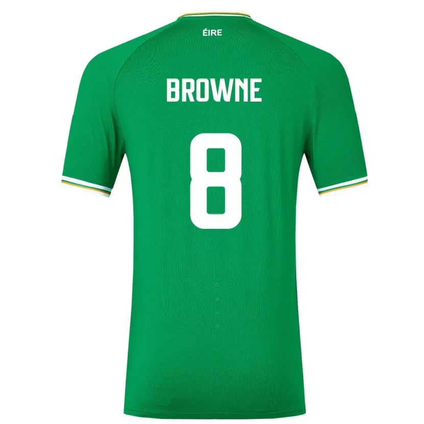 Danxen Men Ireland Alan Browne #8 Green Home Jersey 24-26 T-Shirt