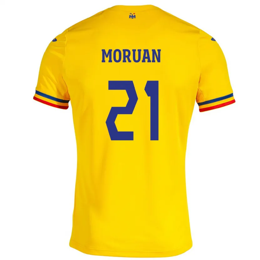 Danxen Men Romania Olimpiu Moruţan #21 Yellow Home Jersey 24-26 T-Shirt