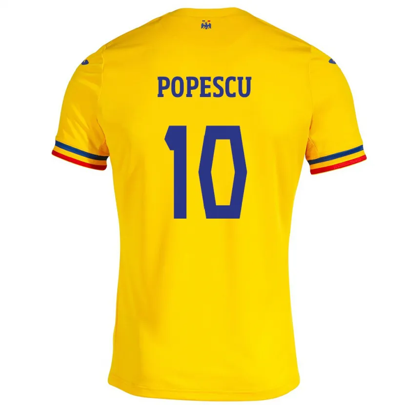 Danxen Men Romania Octavian Popescu #10 Yellow Home Jersey 24-26 T-Shirt