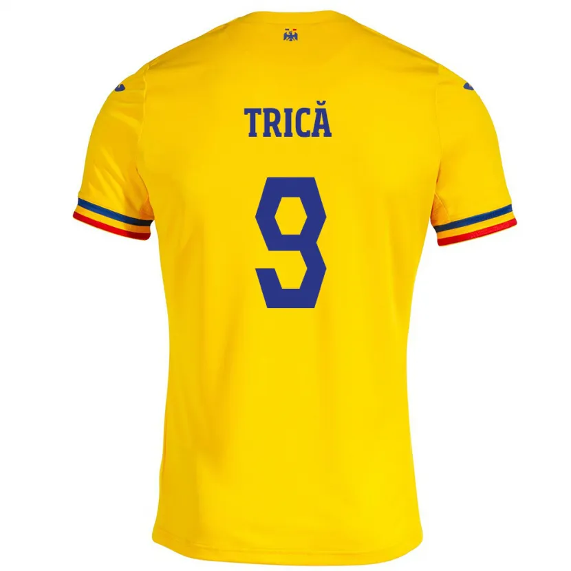 Danxen Men Romania Atanas Trică #9 Yellow Home Jersey 24-26 T-Shirt