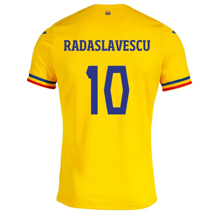 Danxen Men Romania Eduard Radaslavescu #10 Yellow Home Jersey 24-26 T-Shirt