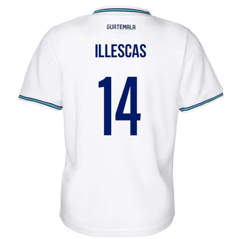 Danxen Men Guatemala Kevin Illescas #14 White Home Jersey 24-26 T-Shirt