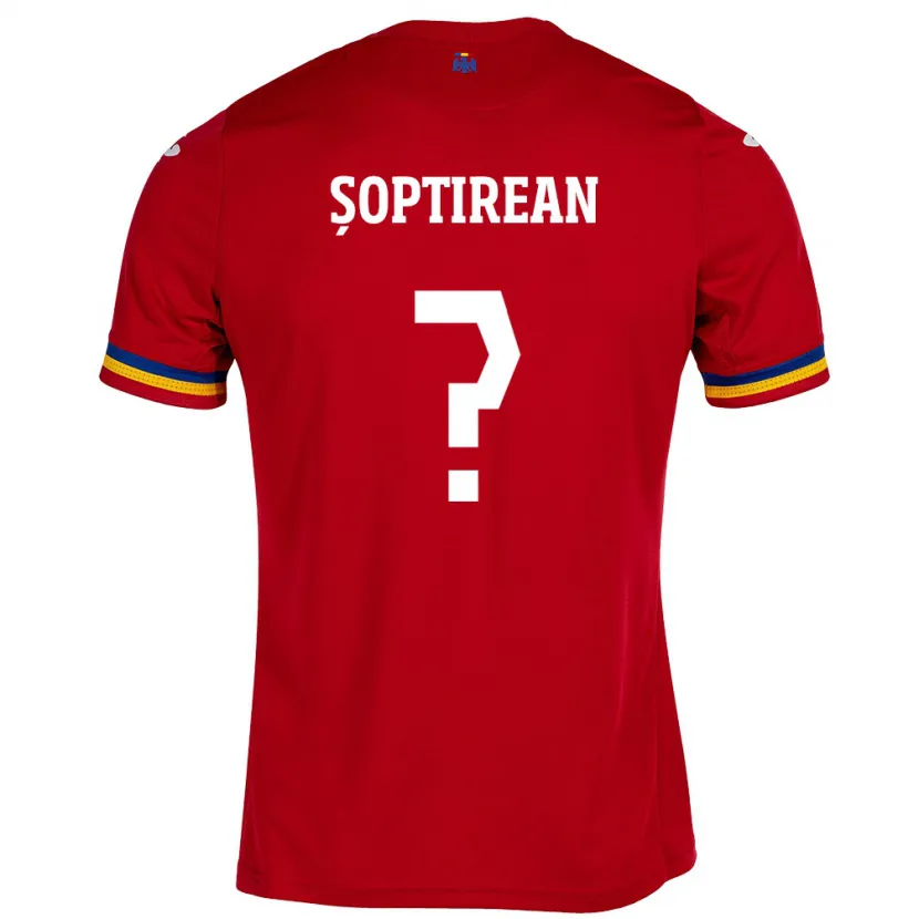 Danxen Men Romania Dominik Șoptirean #0 Red Away Jersey 24-26 T-Shirt