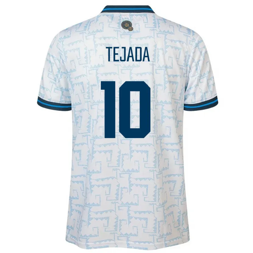 Danxen Men El Salvador Rafael Tejada #10 White Away Jersey 24-26 T-Shirt