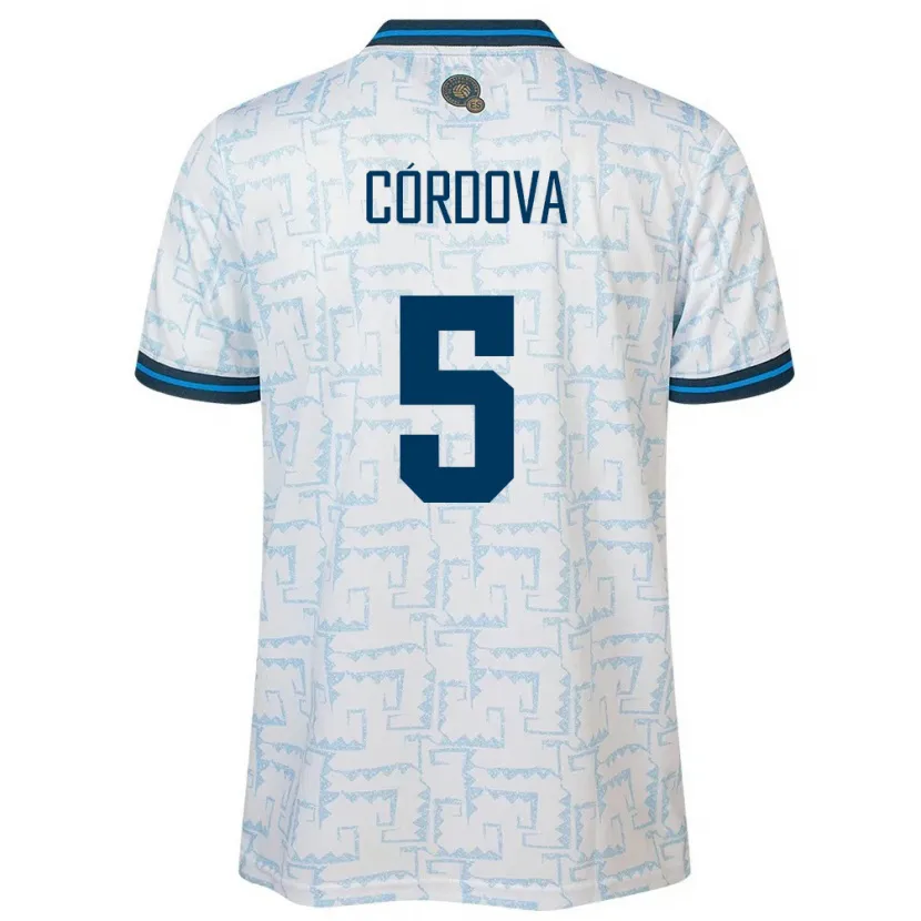 Danxen Men El Salvador Edwin Córdova #5 White Away Jersey 24-26 T-Shirt