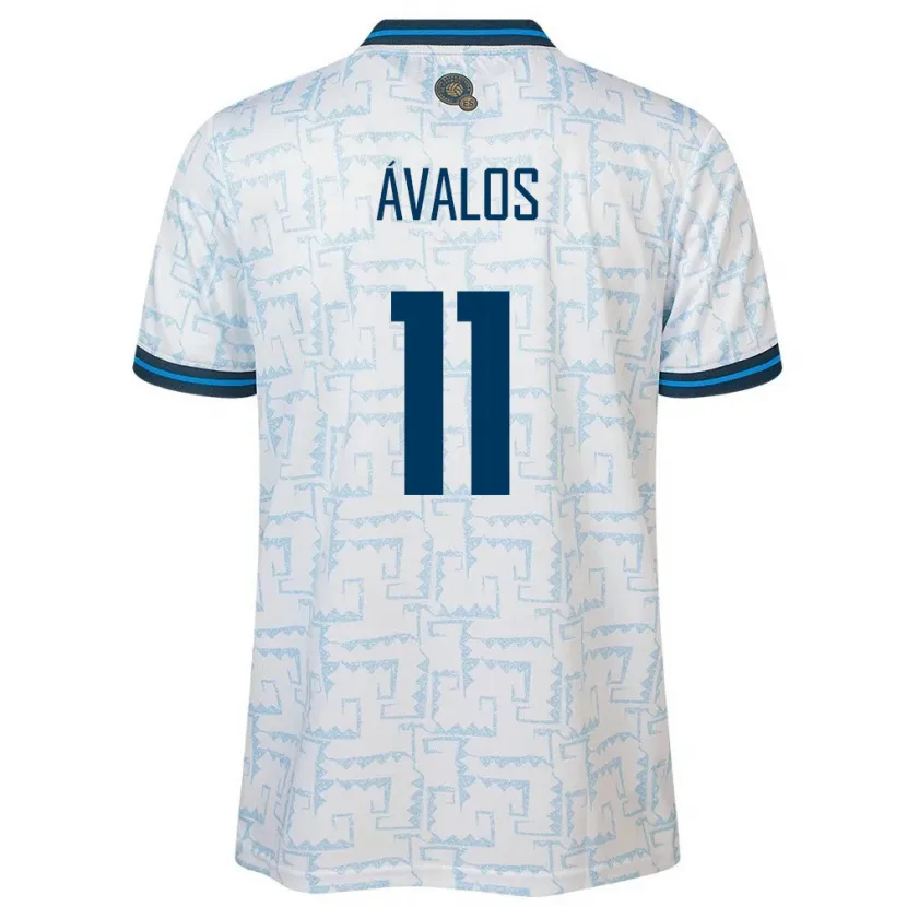 Danxen Men El Salvador Raúl Ávalos #11 White Away Jersey 24-26 T-Shirt