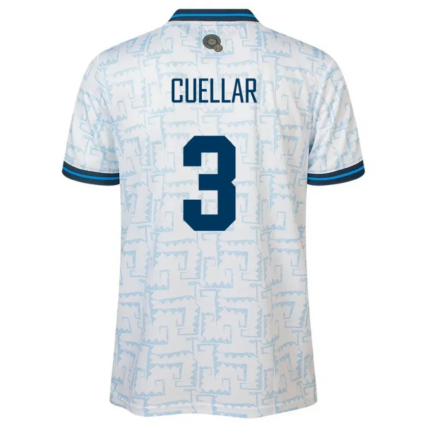 Danxen Men El Salvador Sarina Cuellar #3 White Away Jersey 24-26 T-Shirt