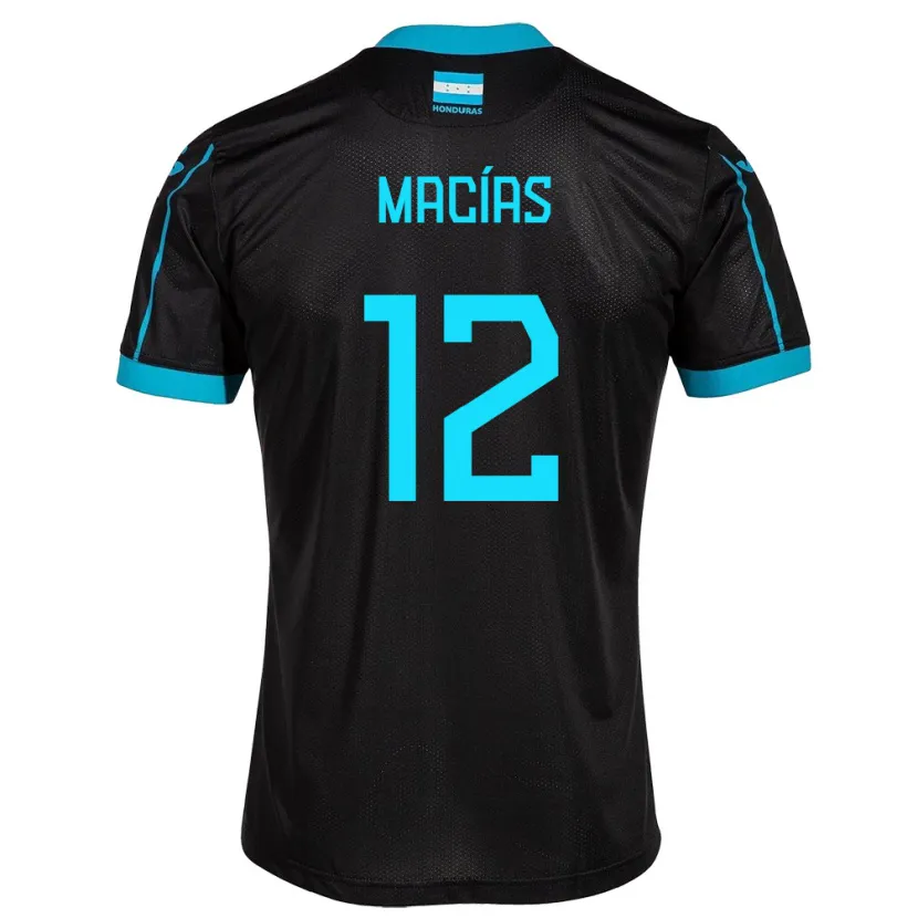 Danxen Men Honduras Owen Macías #12 Black Away Jersey 24-26 T-Shirt