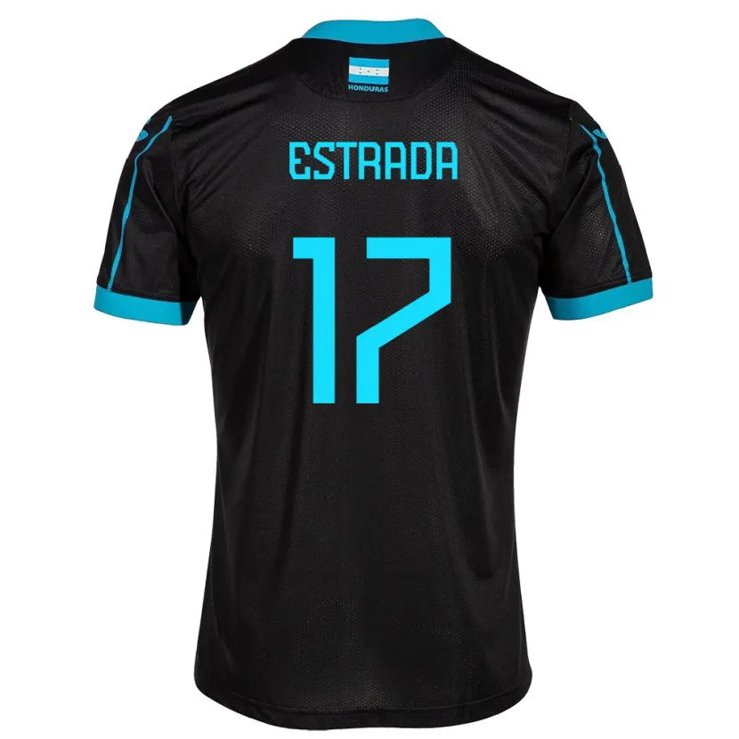 Danxen Men Honduras Saúl Estrada #17 Black Away Jersey 24-26 T-Shirt