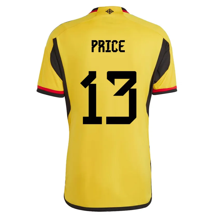 Danxen Men Northern Ireland Isaac Price #13 White Away Jersey 24-26 T-Shirt