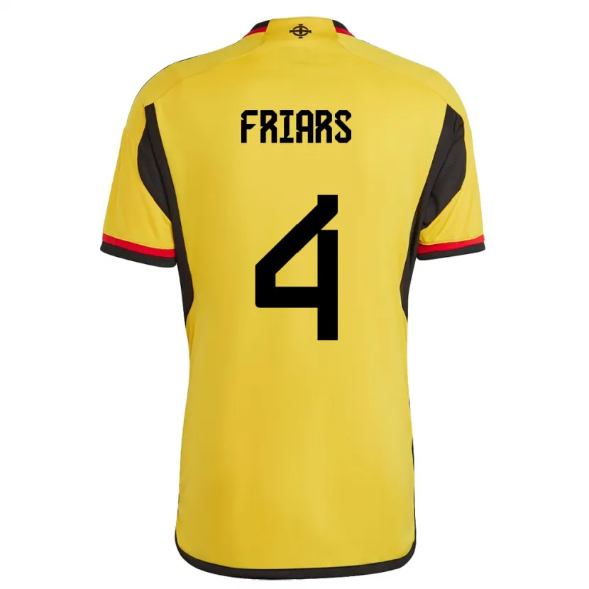 Danxen Men Northern Ireland Alfie Friars #4 White Away Jersey 24-26 T-Shirt