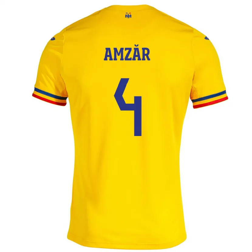 Danxen Women Romania Costin Amzăr #4 Yellow Home Jersey 24-26 T-Shirt