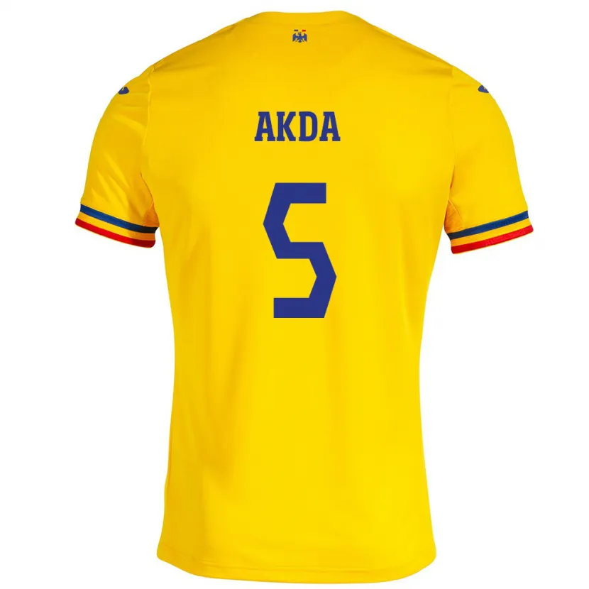 Danxen Women Romania Ümit Akdağ #5 Yellow Home Jersey 24-26 T-Shirt