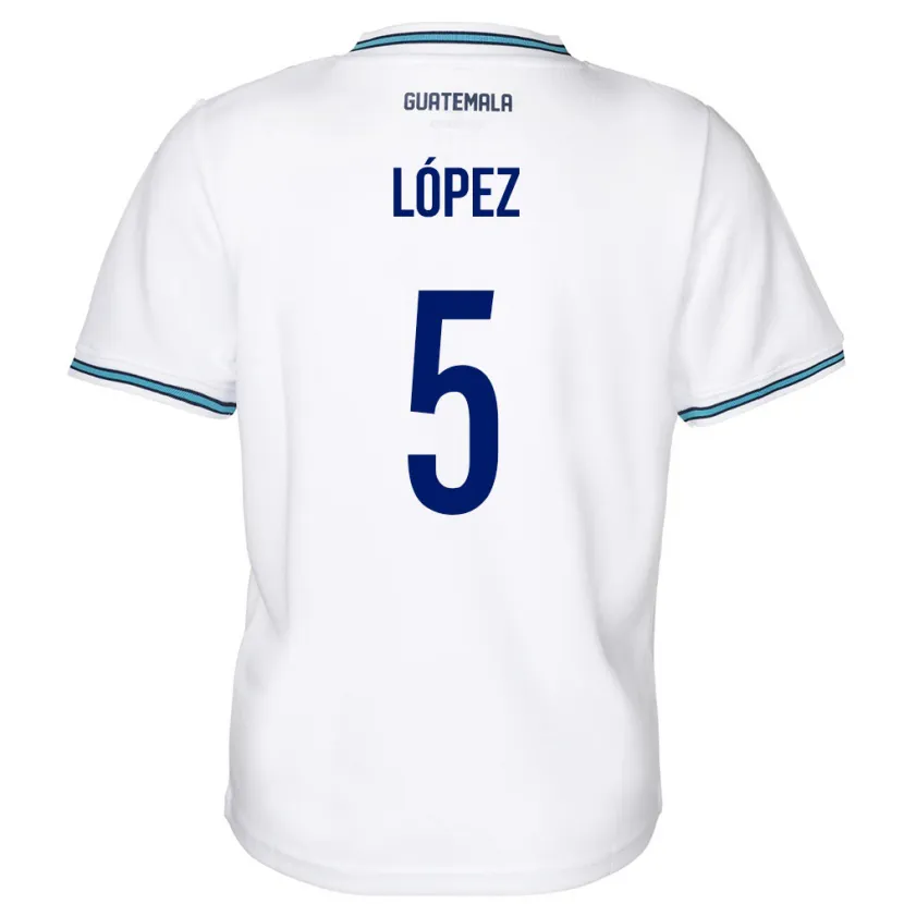 Danxen Women Guatemala Jeffery López #5 White Home Jersey 24-26 T-Shirt