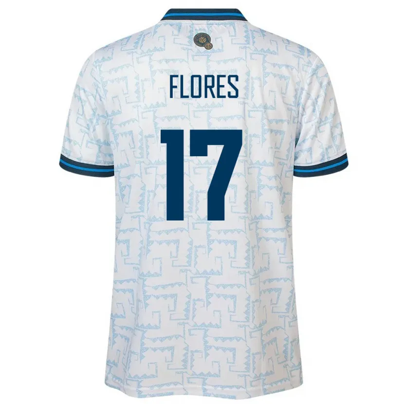 Danxen Women El Salvador Diego Flores #17 White Away Jersey 24-26 T-Shirt