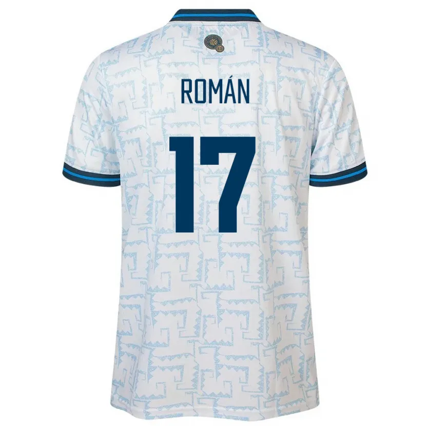 Danxen Women El Salvador Kevin Román #17 White Away Jersey 24-26 T-Shirt