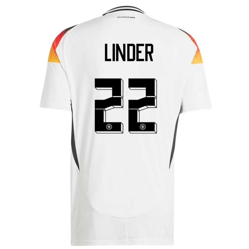 Danxen Kid Germany Sarai Linder #22 White Home Jersey 24-26 T-Shirt