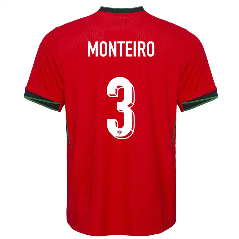 Danxen Kid Portugal Diogo Monteiro #3 Red Home Jersey 24-26 T-Shirt