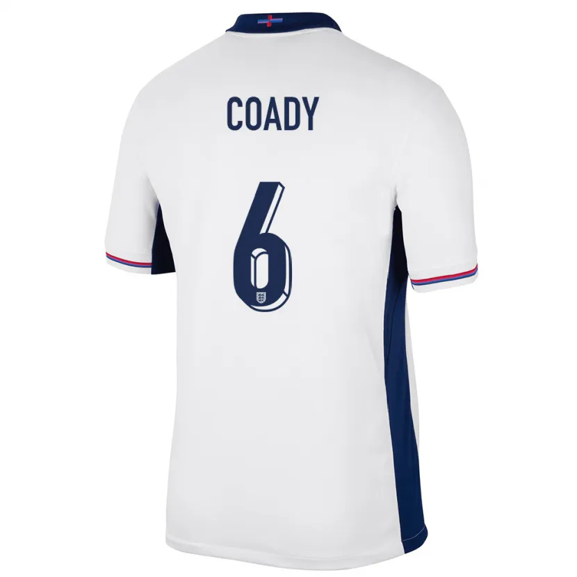 Danxen Kid England Conor Coady #6 White Home Jersey 24-26 T-Shirt