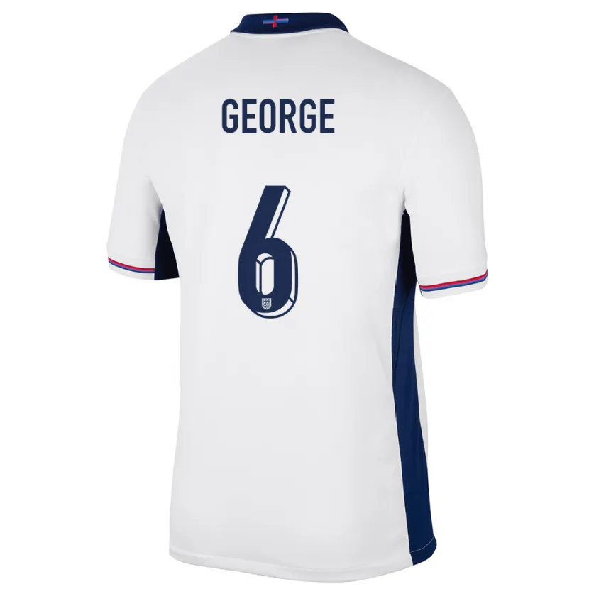 Danxen Kid England Gabby George #6 White Home Jersey 24-26 T-Shirt