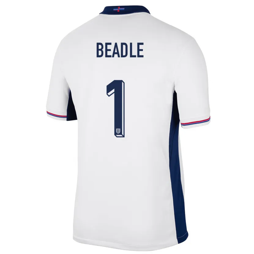 Danxen Kid England James Beadle #1 White Home Jersey 24-26 T-Shirt