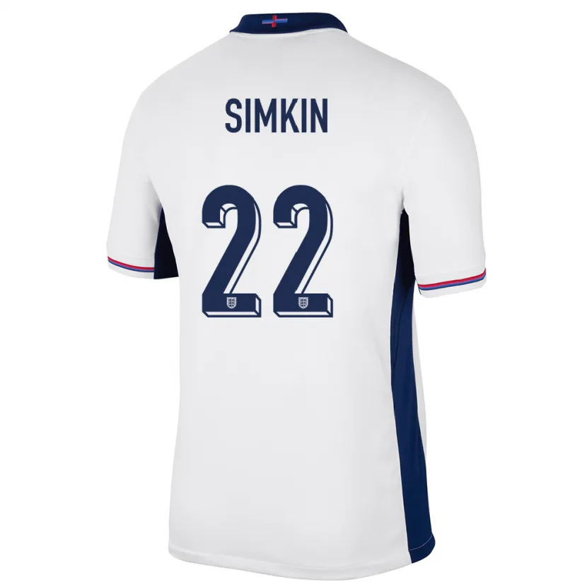 Danxen Kid England Tommy Simkin #22 White Home Jersey 24-26 T-Shirt