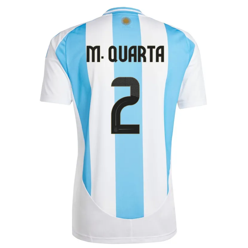 Danxen Kid Argentina Lucas Martinez Quarta #2 White Blue Home Jersey 24-26 T-Shirt