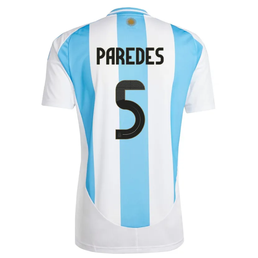 Danxen Kid Argentina Leandro Paredes #5 White Blue Home Jersey 24-26 T-Shirt