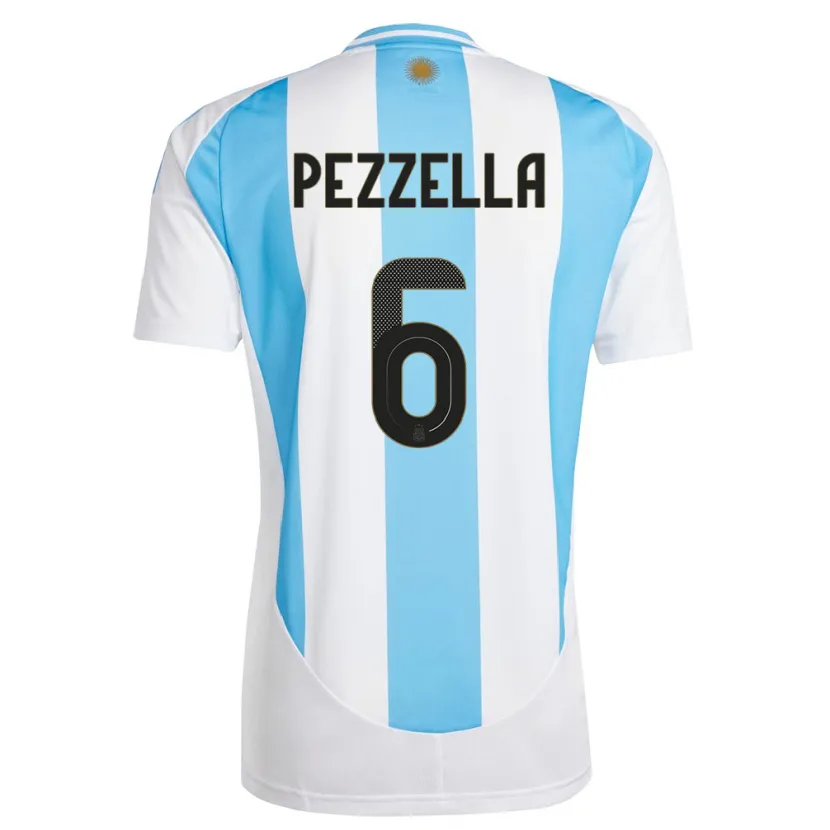 Danxen Kid Argentina German Pezzella #6 White Blue Home Jersey 24-26 T-Shirt