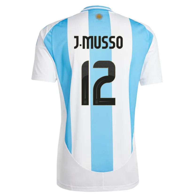 Danxen Kid Argentina Juan Musso #12 White Blue Home Jersey 24-26 T-Shirt