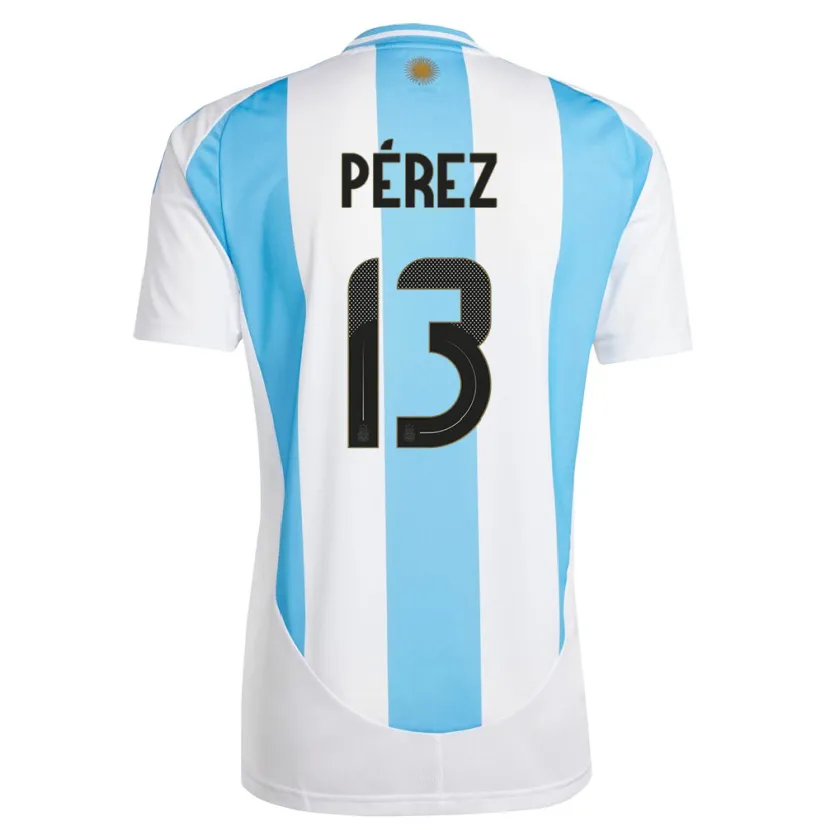 Danxen Kid Argentina Nehuen Perez #13 White Blue Home Jersey 24-26 T-Shirt