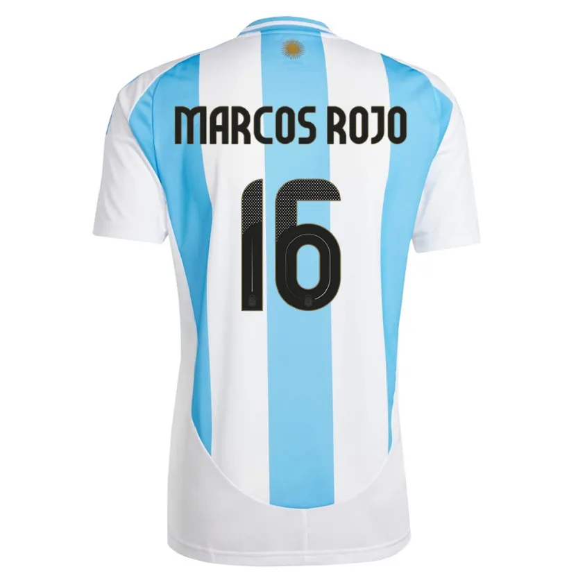 Danxen Kid Argentina Marcos Rojo #16 White Blue Home Jersey 24-26 T-Shirt