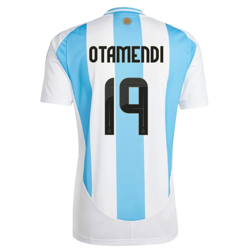 Danxen Kid Argentina Nicolas Otamendi #19 White Blue Home Jersey 24-26 T-Shirt